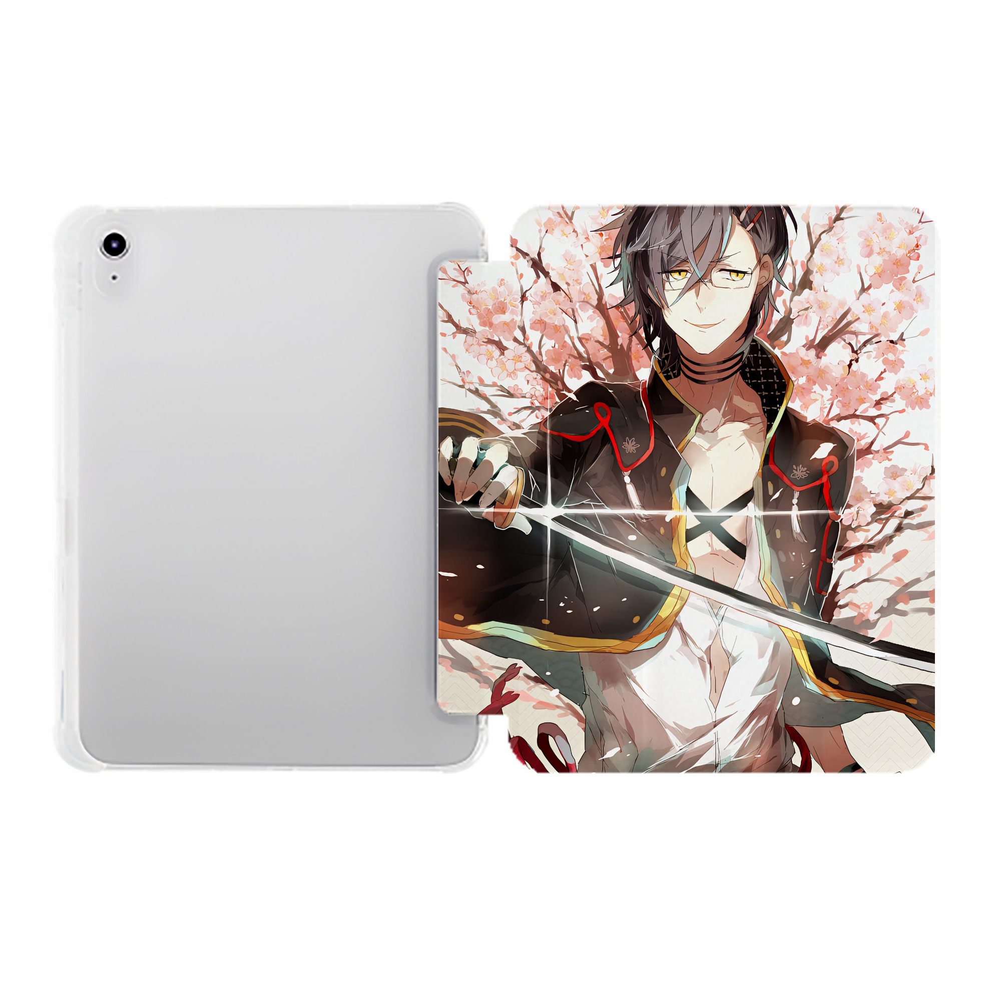 （画像用） 刀剣乱舞 Touken Ranbu IPad ケース ペン収納付き 三つ折りスタンド PUレザー×シリコン 対応機種9.5/10.5/10.9インチ